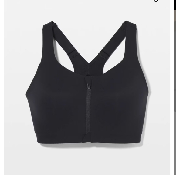 Soma Black Zip-Front Sports Bra - Picture 2 of 3